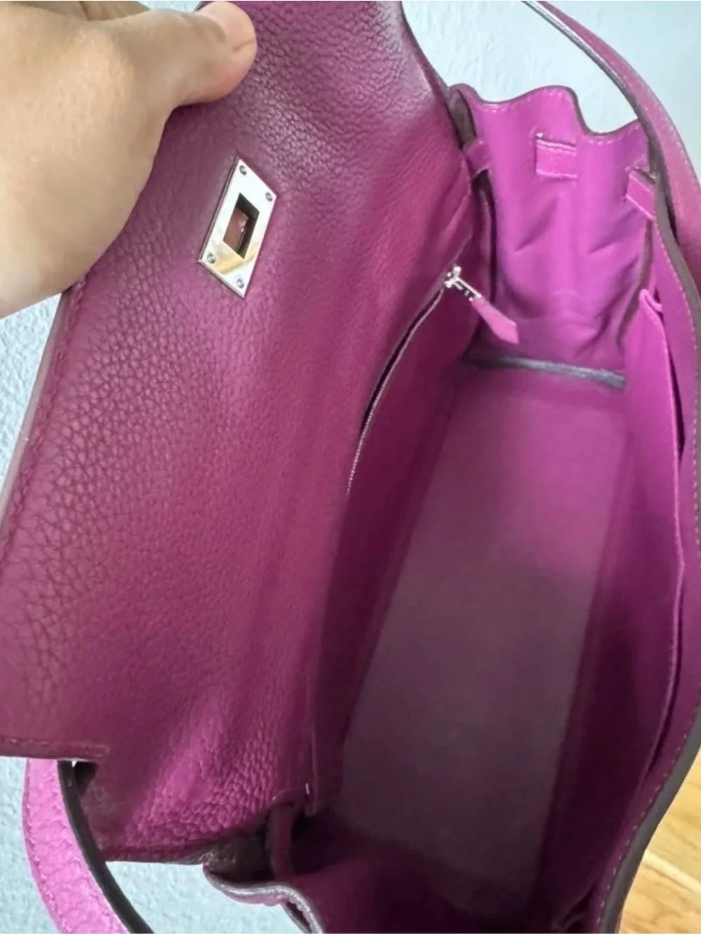 Hermes Kelly 32 Tosca with PHW in Togo leather - Picture 3 of 10